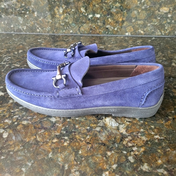 Salvatore Ferragamo Other - Mens Salvatore Ferragamo Navy Blue Gancini Suede Loafers, Size 11